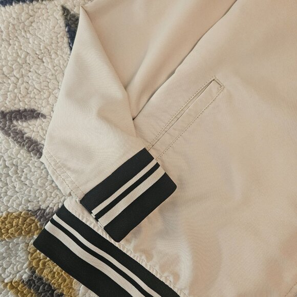 Ricky Singh Men's Denim Flower Bomber Oxford Jacket Lightweight White Size L - Picture 3 of 6